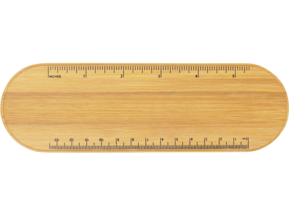 Пенал с линейкой и подставкой для телефона из бамбука Haruki, серый-6