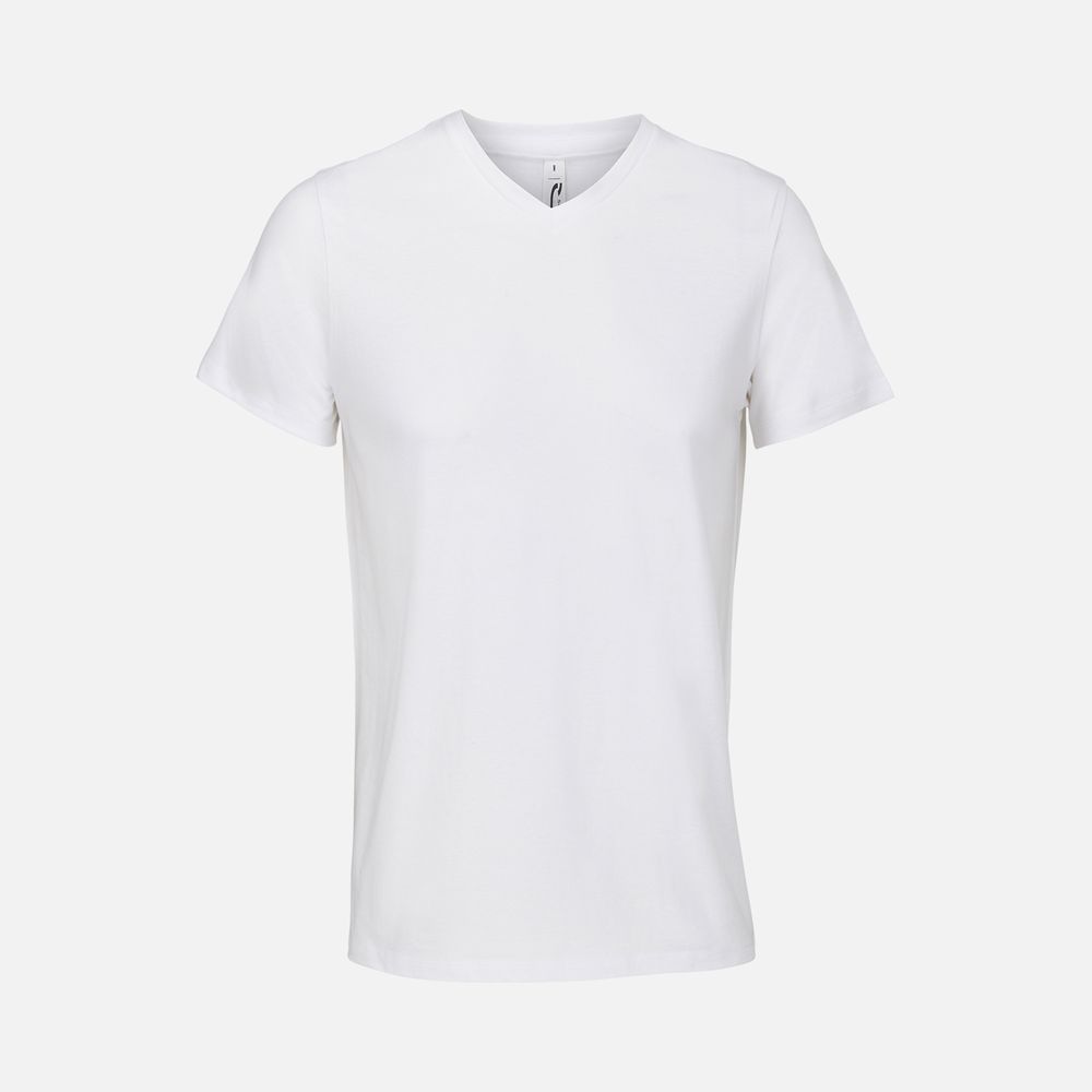 Футболка унисекс Regent с V-образным вырезом, белая-1