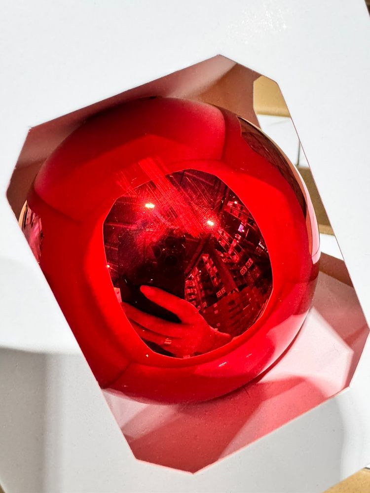 Оформительский шар Finery, 10 см, глянцевый красный-2