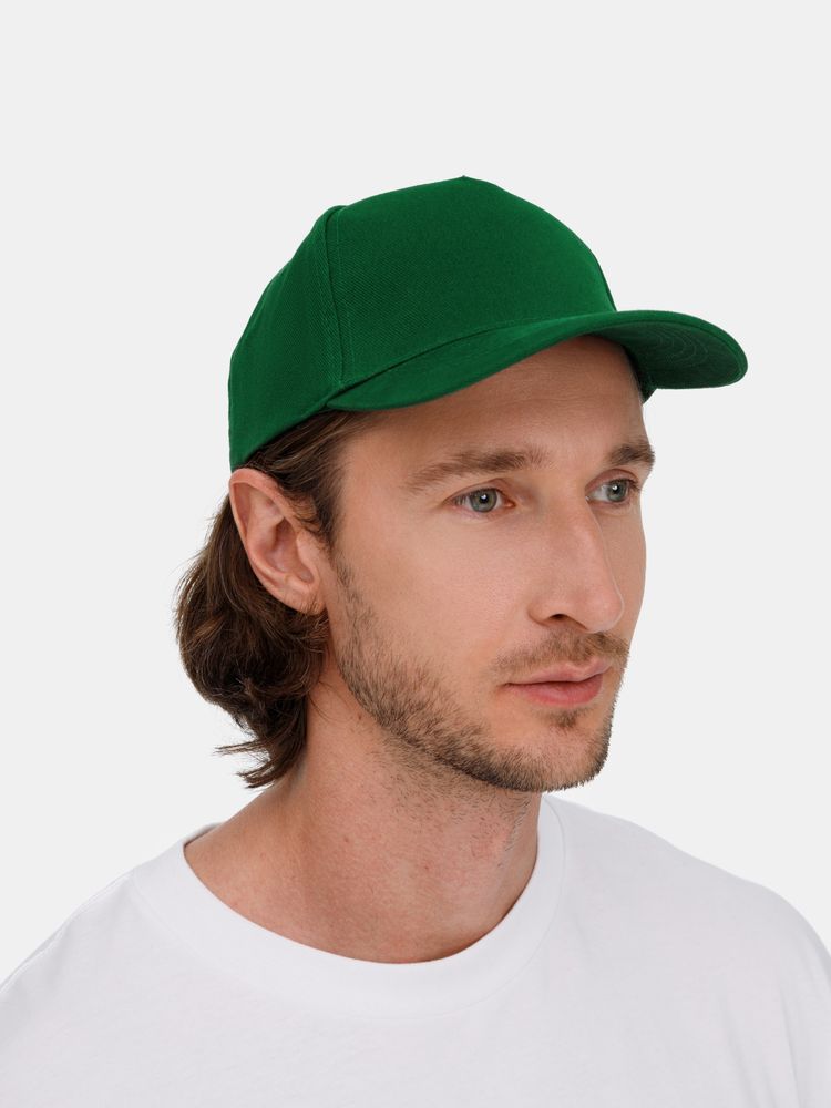 Бейсболка Long Beach, темно-зеленая-4