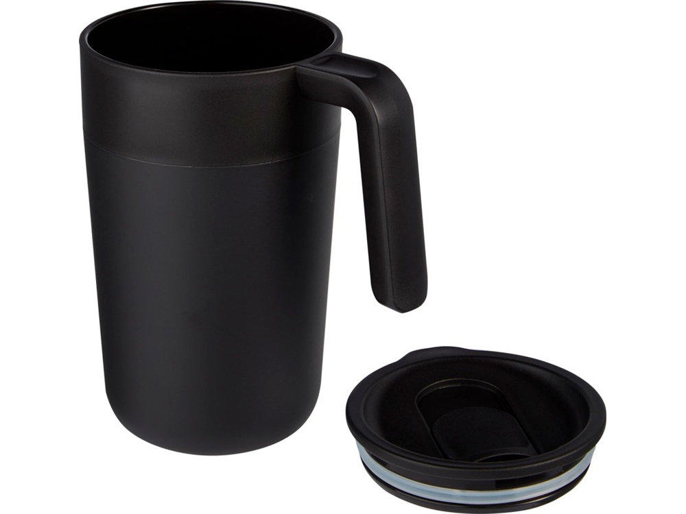 Кружка Nordia объемом 400 мл из переработанных материалов с двойными стенками, черный-2