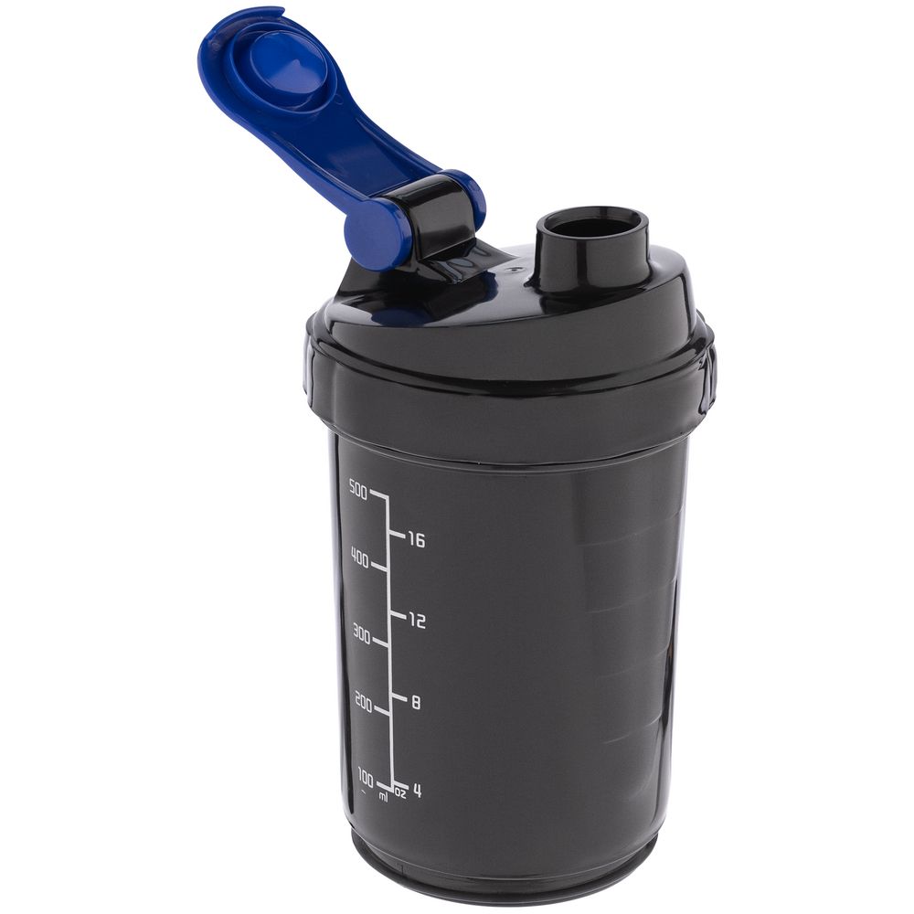 Спортивный шейкер с контейнером Tonus, черно-синий-2