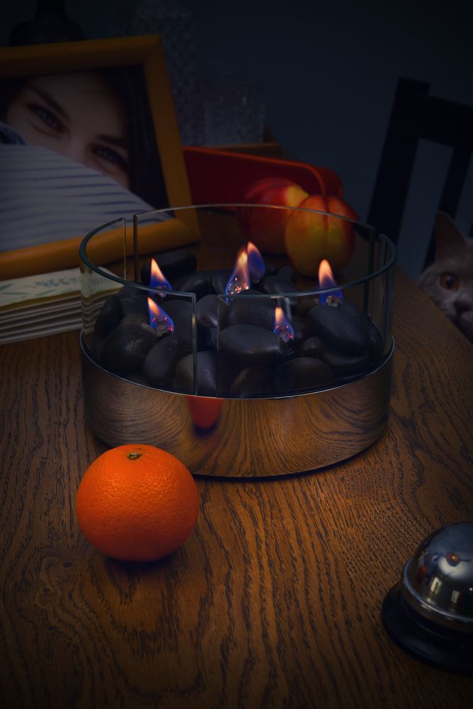 Настольный камин Magnifique с базальтовыми камнями, ver.2-2