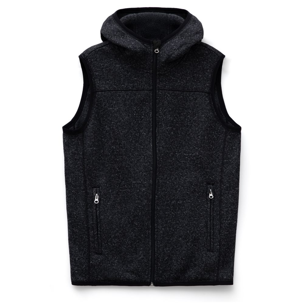 Жилет с капюшоном унисекс Gotland, черный-1