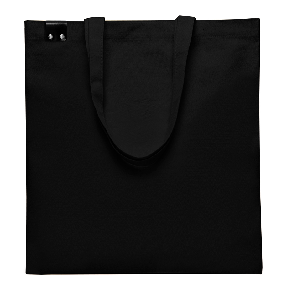 Сумка для покупок IVORY 325 г/м² с PU нашивкой, Чёрный.-1