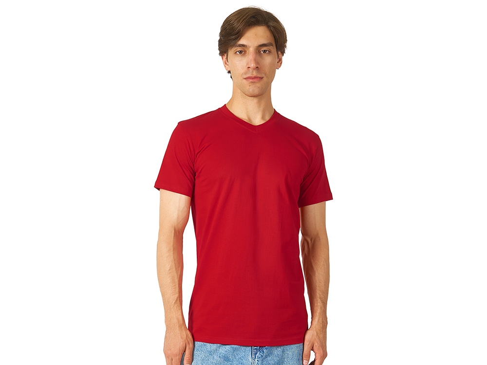 Футболка Heavy Super Club мужская с V-образным вырезом, красный-0