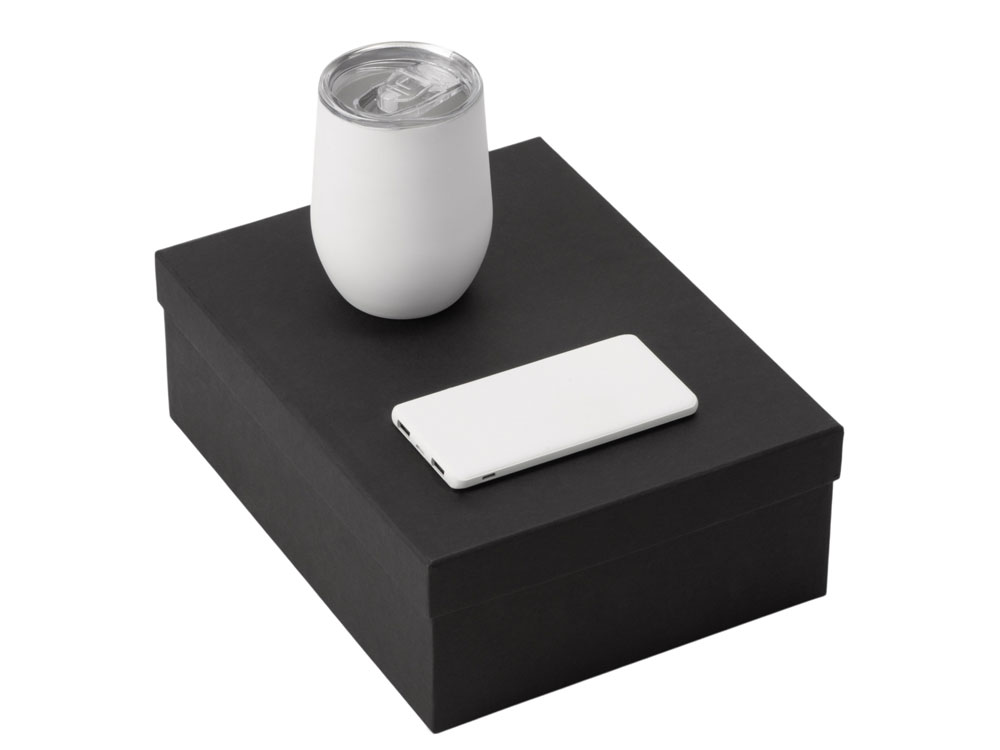 Подарочный набор с термокружкой и повербанком С1, 5000 mAh, белый-0