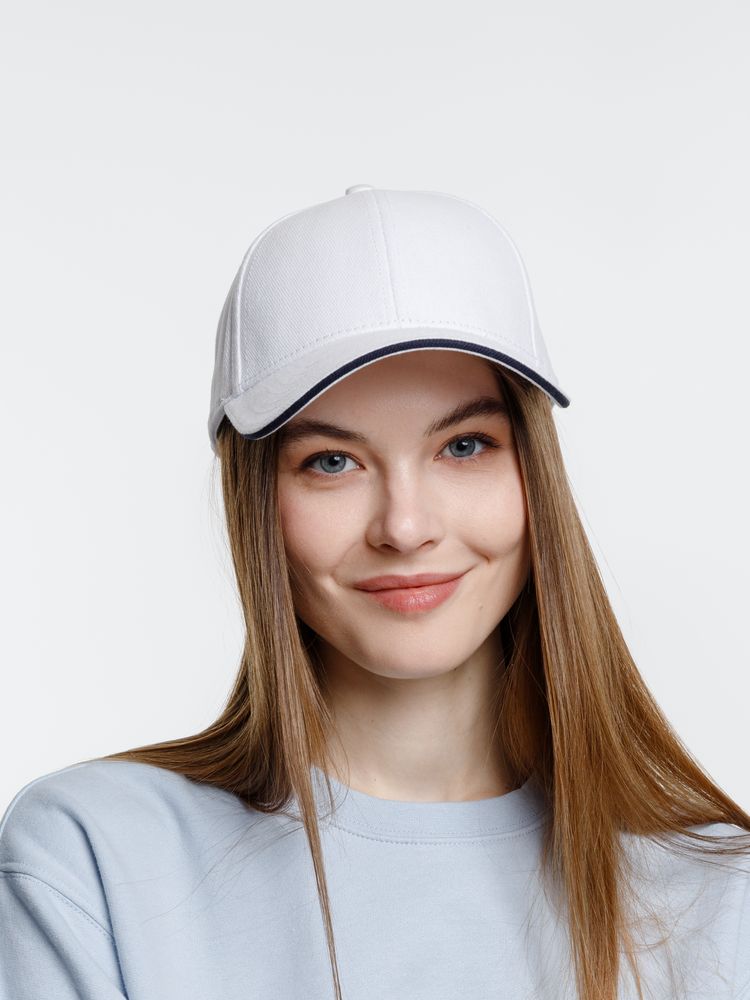 Бейсболка Spiker, белая с темно-синим-3