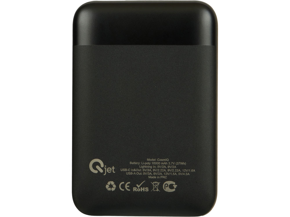 Внешний аккумулятор с быстрой зарядкой QC/PD CosmIQ, 10000 мАч, черный-2
