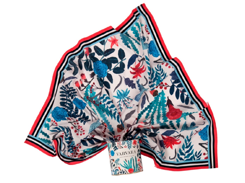 Платок Голубые розы. Varvara-0