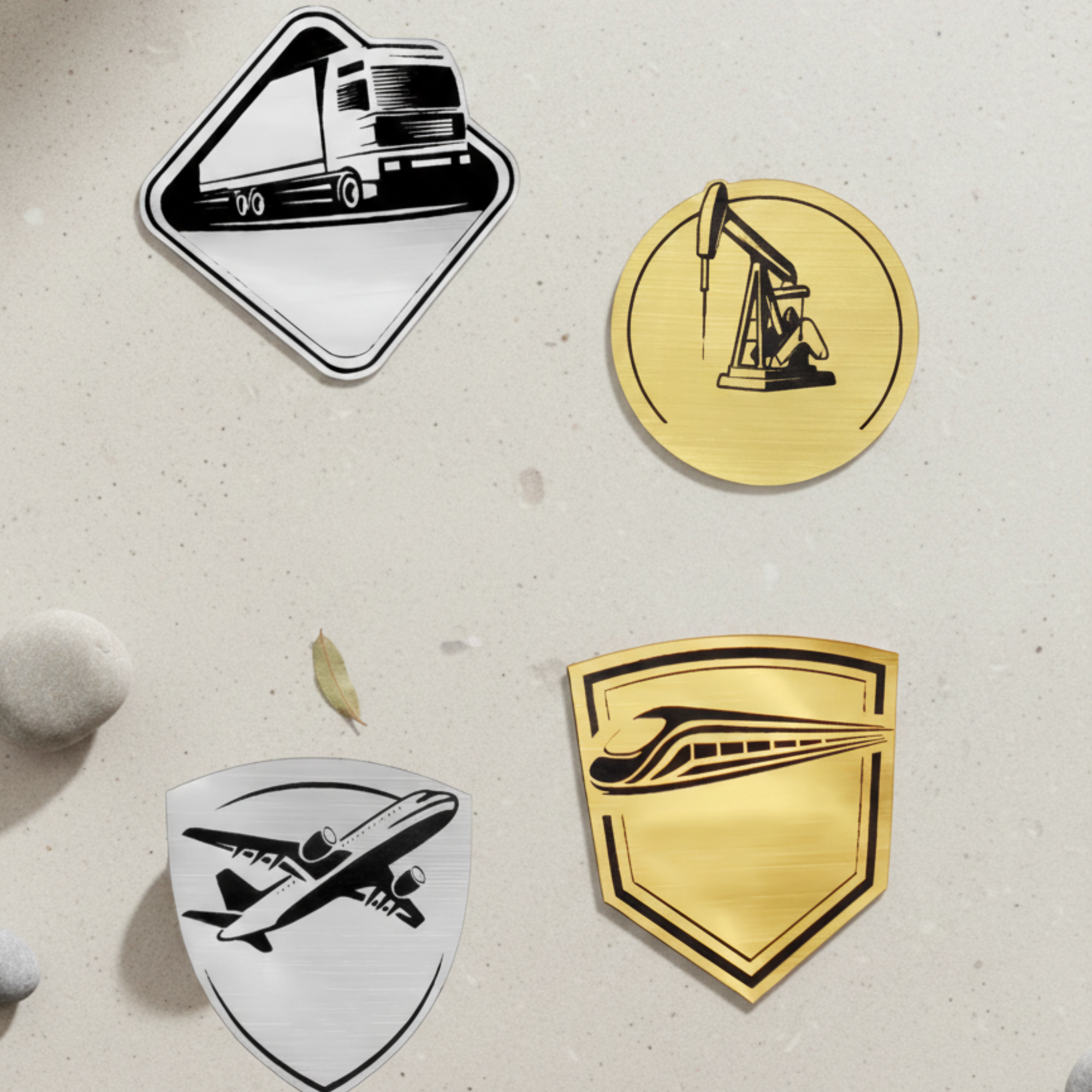 Шильд-наклейка нефть, Золотой-2