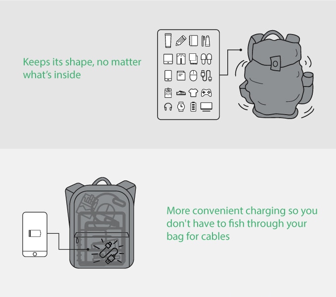 Рюкзак ClickPack X 45х32х15,5 см, с клапаном, черный-38