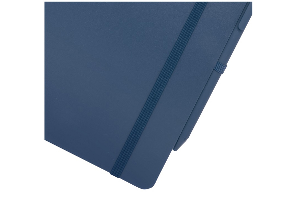 Блокнот Thalaasa формата А5 в твердой обложке из океанического пластика с шариковой ручкой - Синий-4