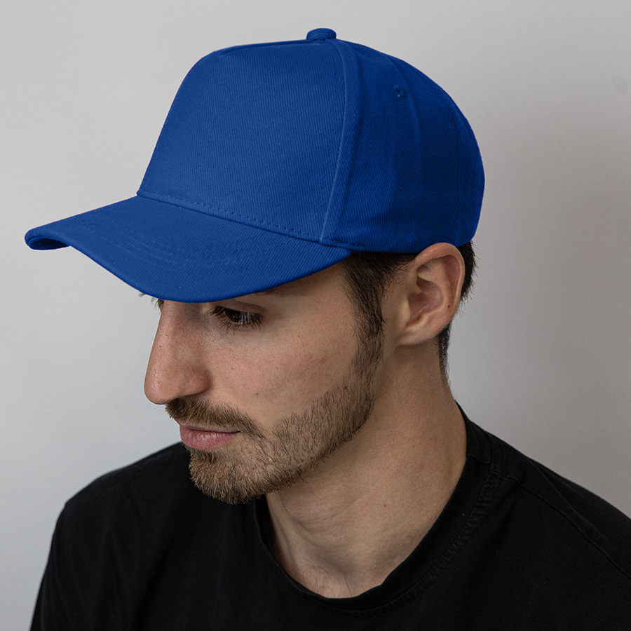 Бейсболка BOSTON, 5 клиньев, металлическая застежка, ярко-синий-1