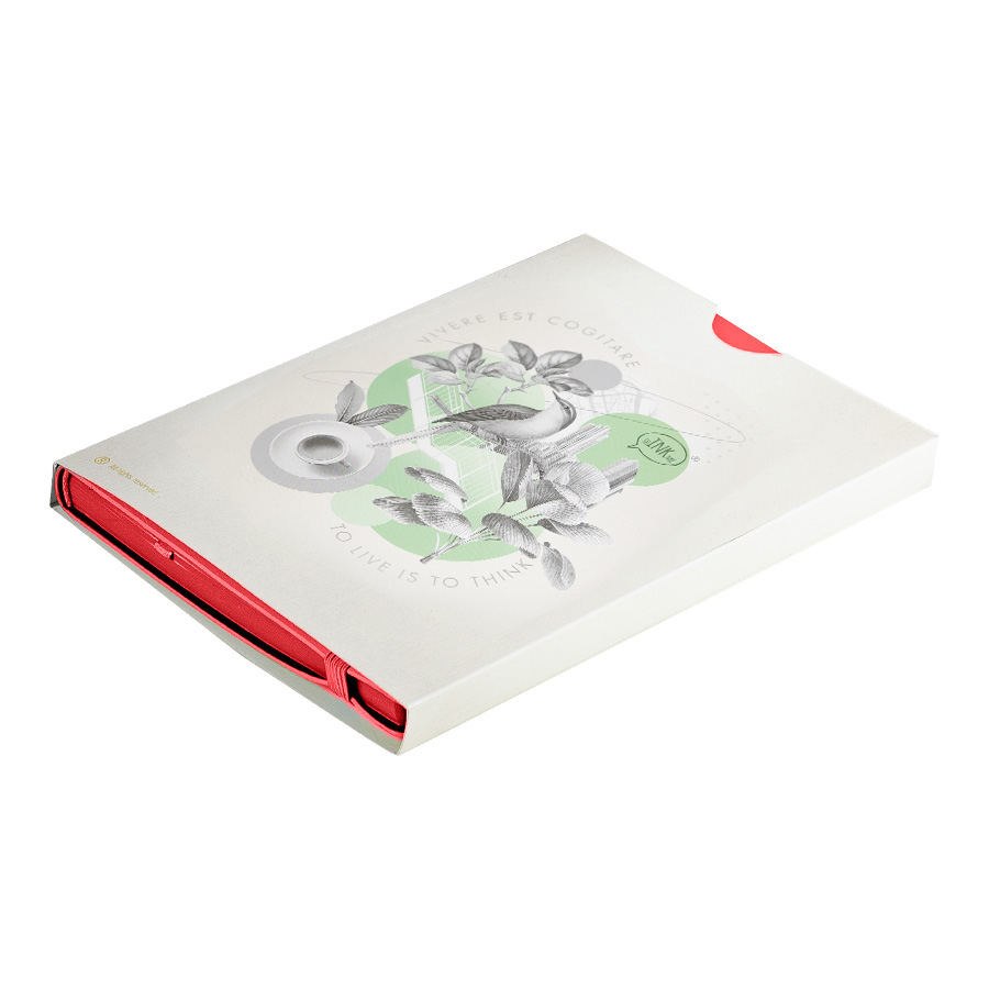 Бизнес-блокнот "RILY", формат А5,  красный, блок в точку, ярко-красный-3