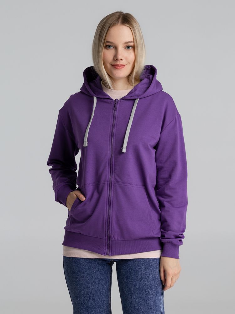 Толстовка на молнии с капюшоном Unit Siverga, фиолетовая-7