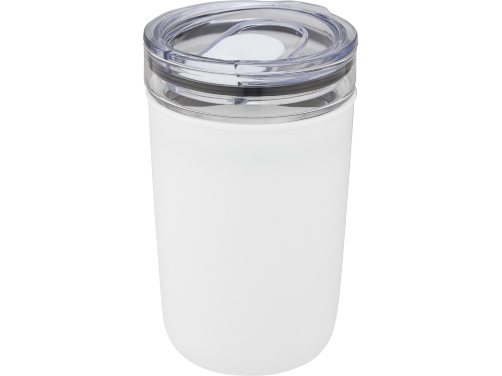 Bello, стеклянная кружка объемом 420 мл с внешней стенкой из переработанного пластика, белый-0