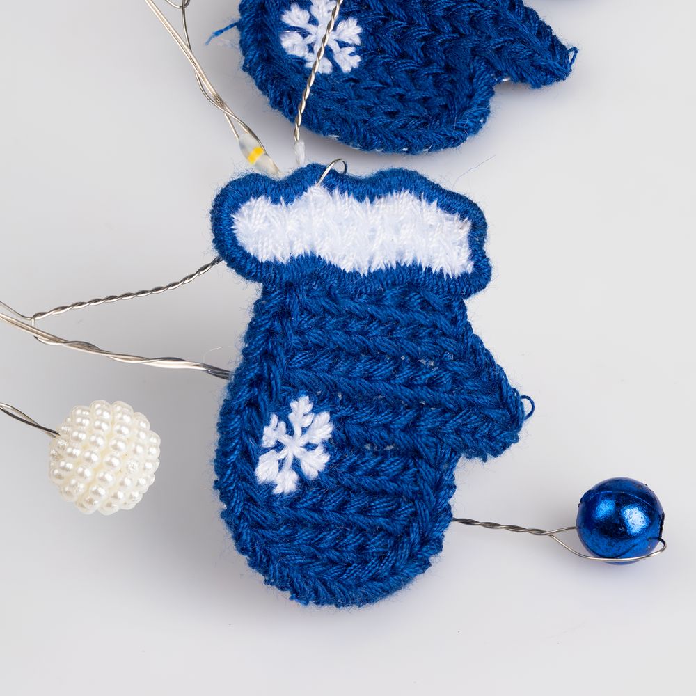 Гирлянда Merry Mittens, синяя-4