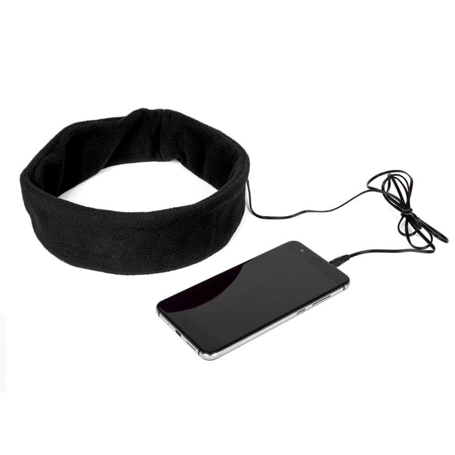 Наушники проводные MARKIZ с повязкой, черный, флис, черный-1