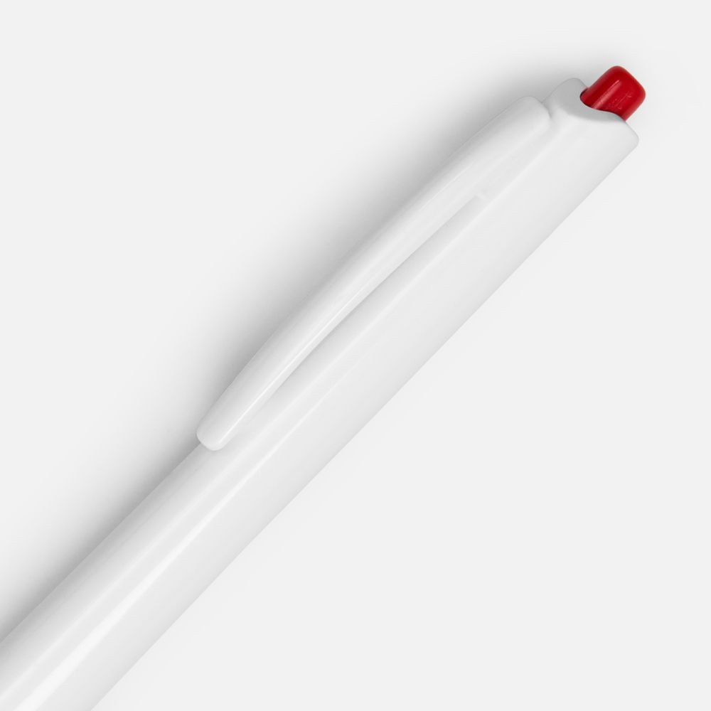 Ручка шариковая Tick, белая с красным-2