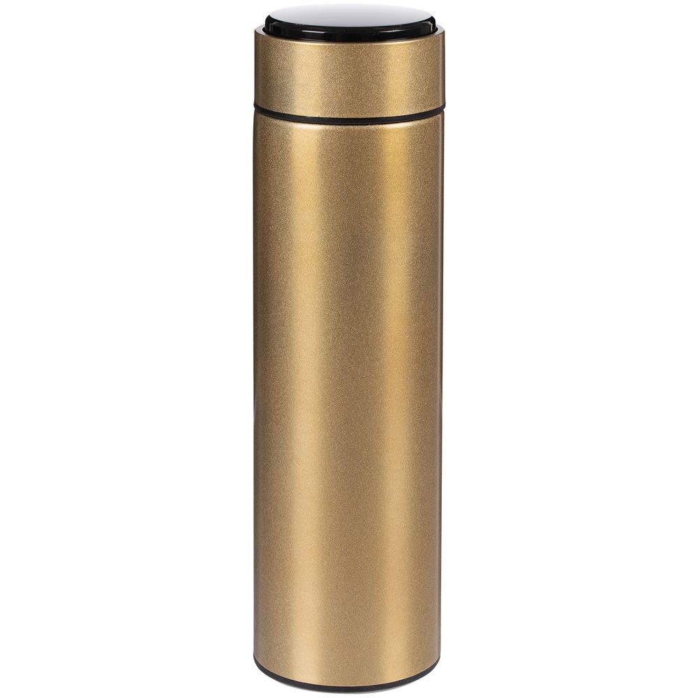 Смарт-бутылка с заменяемой батарейкой Long Therm, золотистая-0