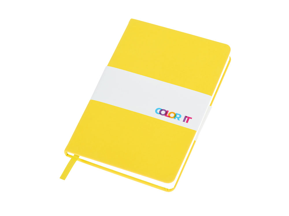 Бизнес-блокнот C2 софт-тач, твердая обложка, 128 листов, желтый-5