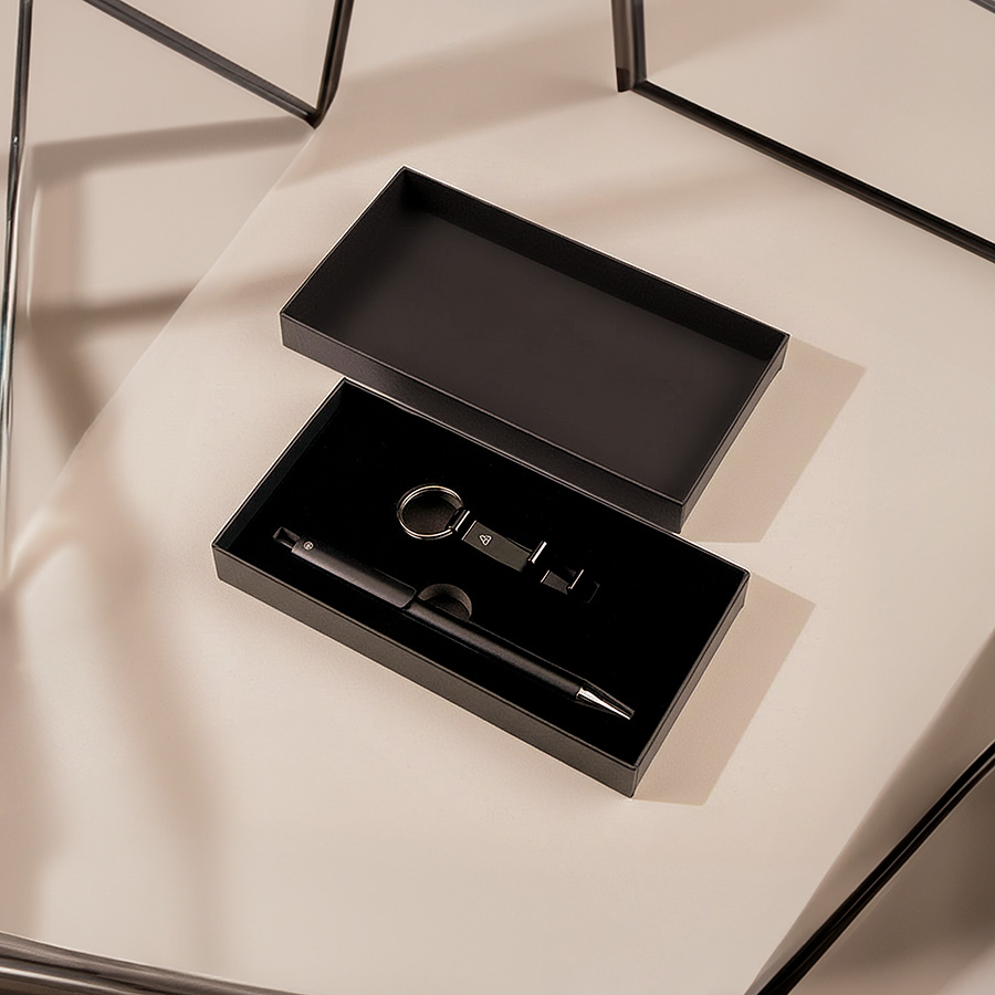 Набор ручка+ брелок ARCADA, черный-5