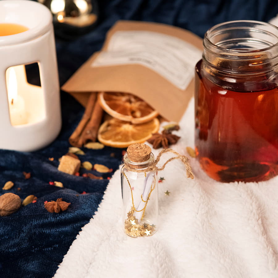 Подарочный набор INSPIRATION: аромалампа, аромакубики, кружка-банка, набор специй, украшение, бежевый-1