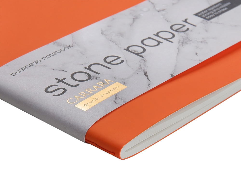 Тетрадь с каменной бумагой А5 Carrara 40 л., линейка, оранжевый-4