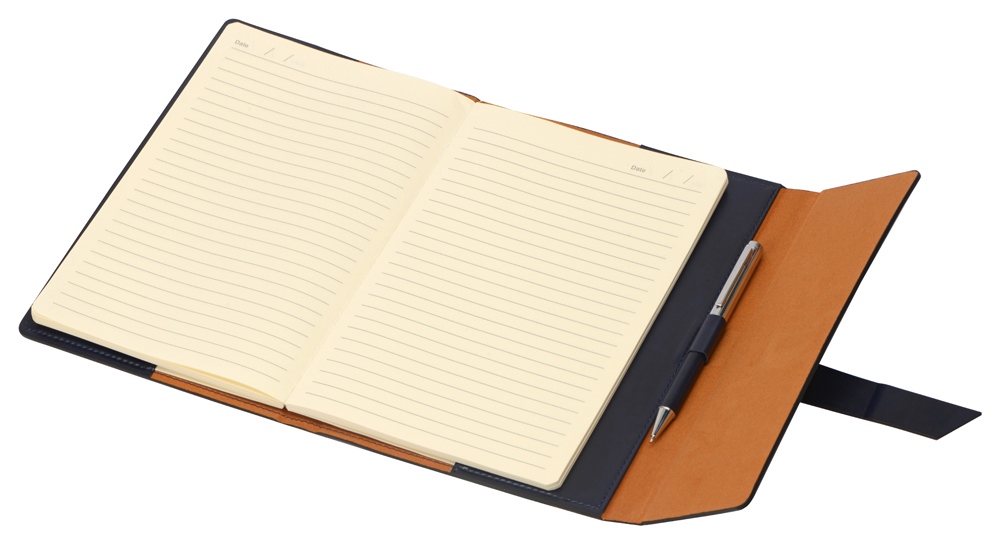 Бизнес-блокнот А5 с клапаном Fabrizio, 80 листов, темно-синий-2