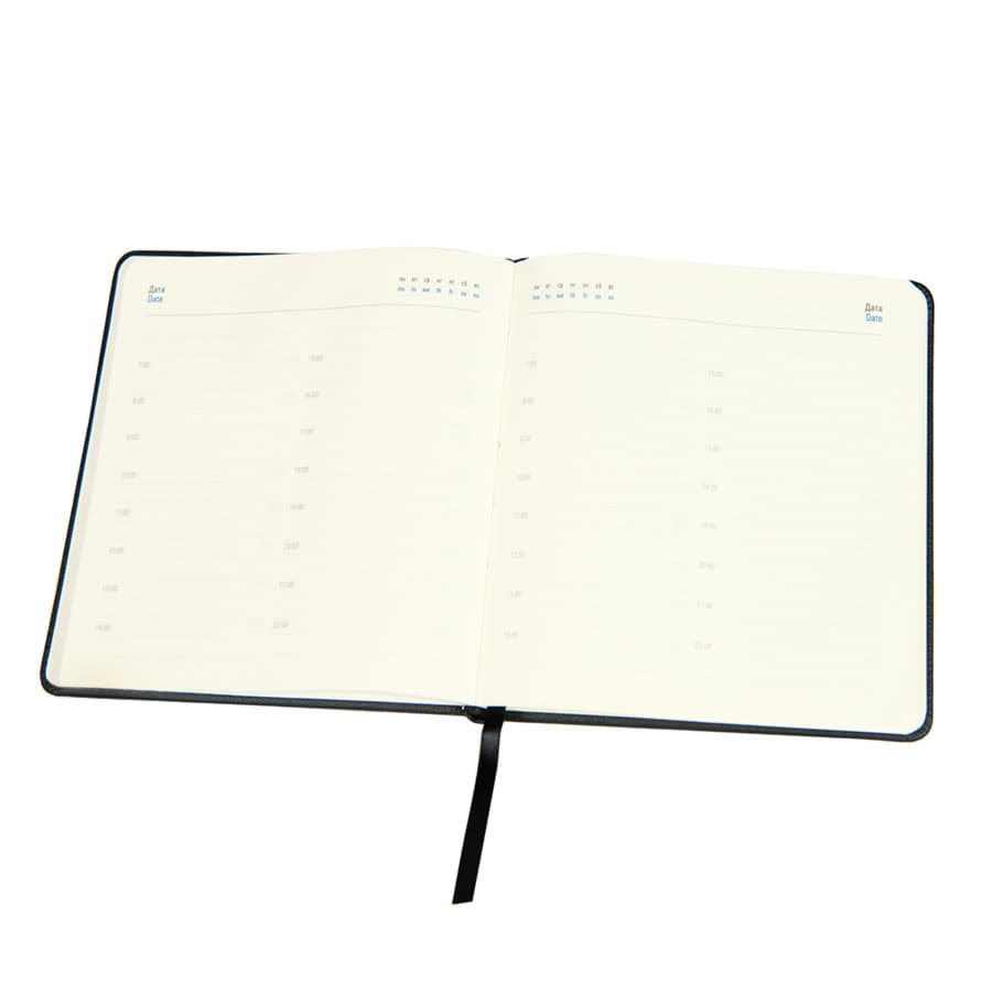 Ежедневник недатированный Quadro, A5-, темно-синий, кремовый блок, темно-синий-1