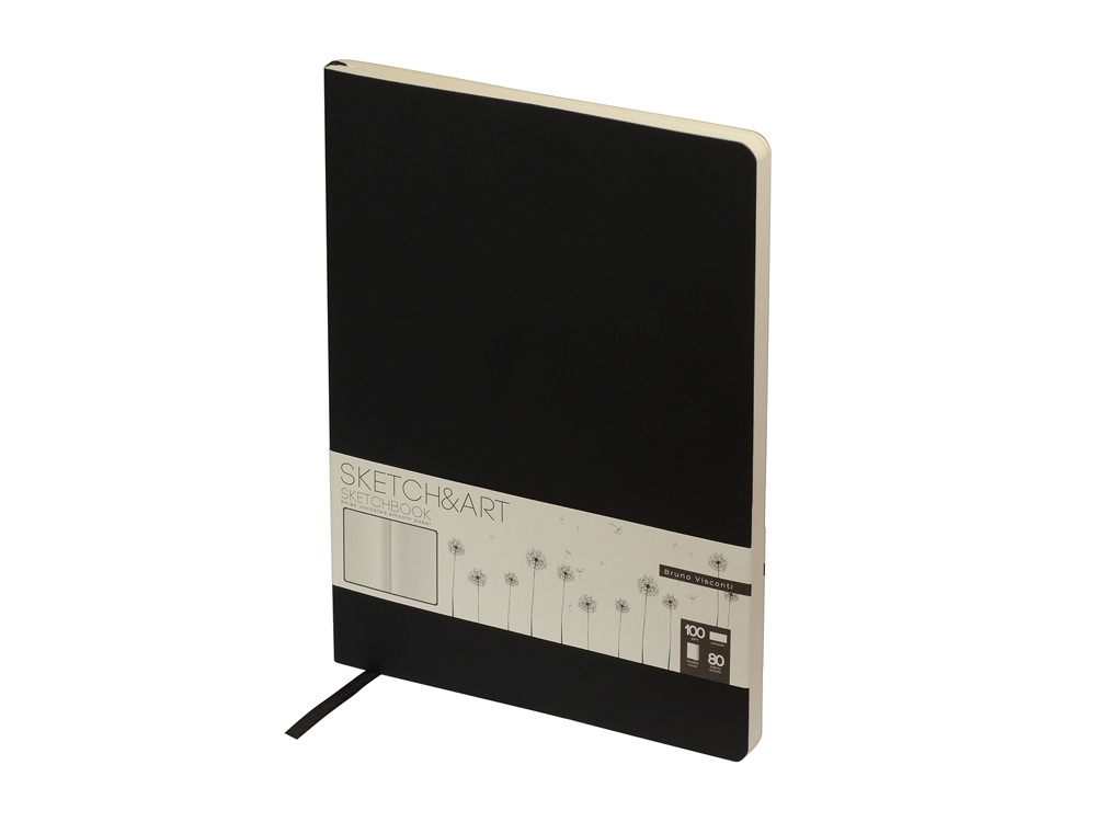 Скетчбук Sketch & Art в мягком переплете 179х250 мм, 80 л. бежевой бумаги 100 гр., черный-0
