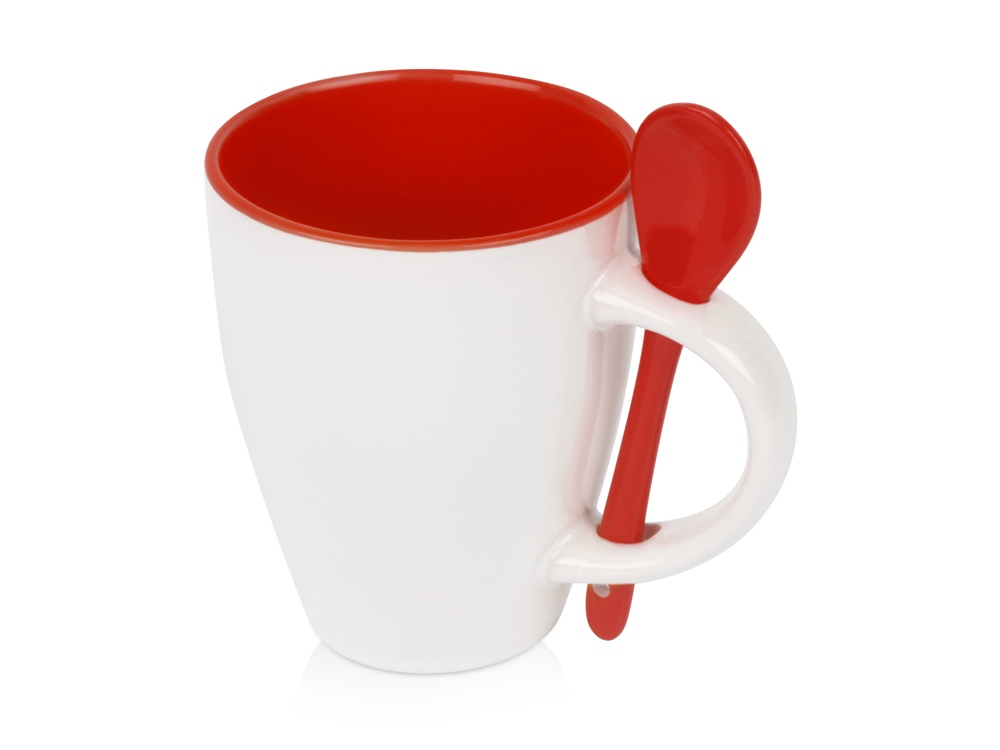 Кружка Авеленго с ложкой, красный-0