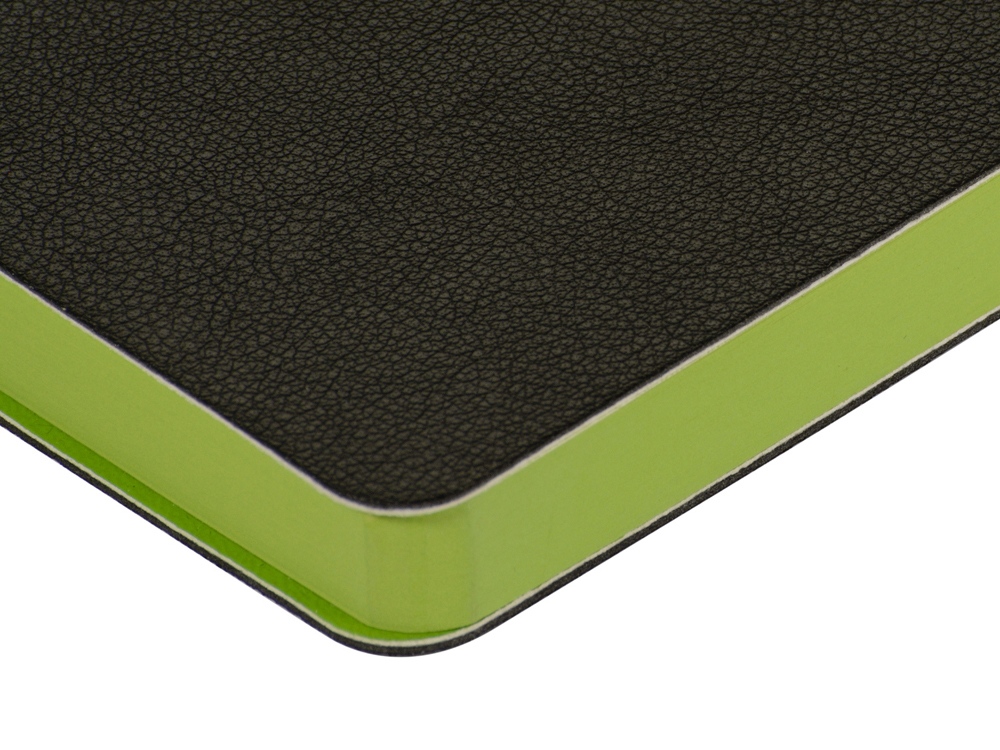 Ежедневник А5 датированный Boston 2026, черный с салатовым обрезом-3