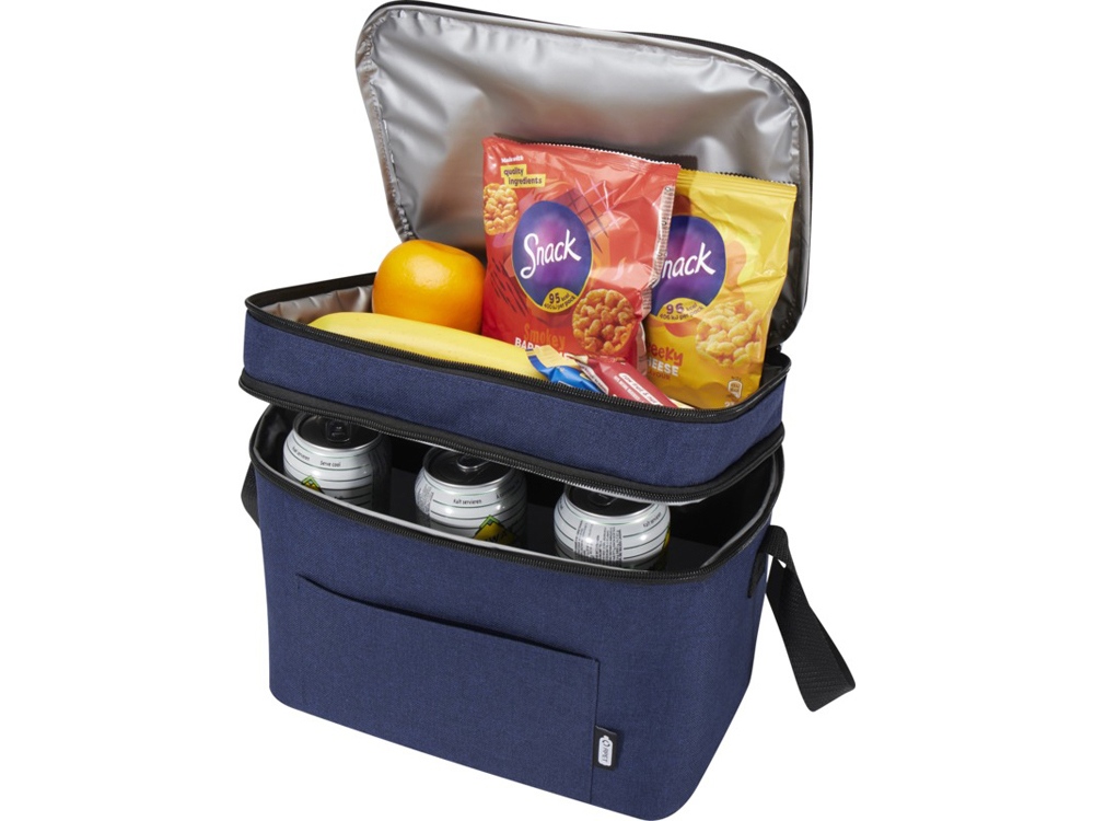 Tundra сумка-холодильник из переработанного РЕТ-пластика, сертиф. согласно GRS - Heather navy-3