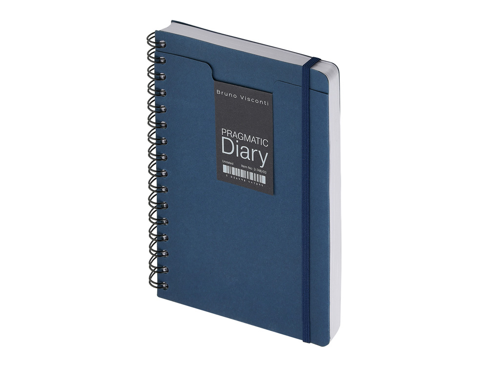 Ежедневник недатированный на гребне А5 Pragmatic, темно-синий-0