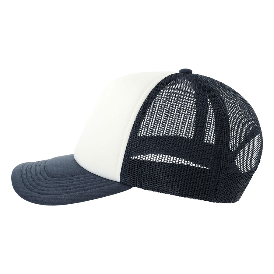 Бейсболка RAPPER-S, 5 клиньев, пластиковая застёжка, белый, темно-синий-8