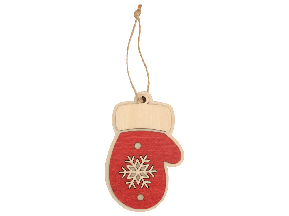 Подвеска деревянная Новогодняя варежка-1
