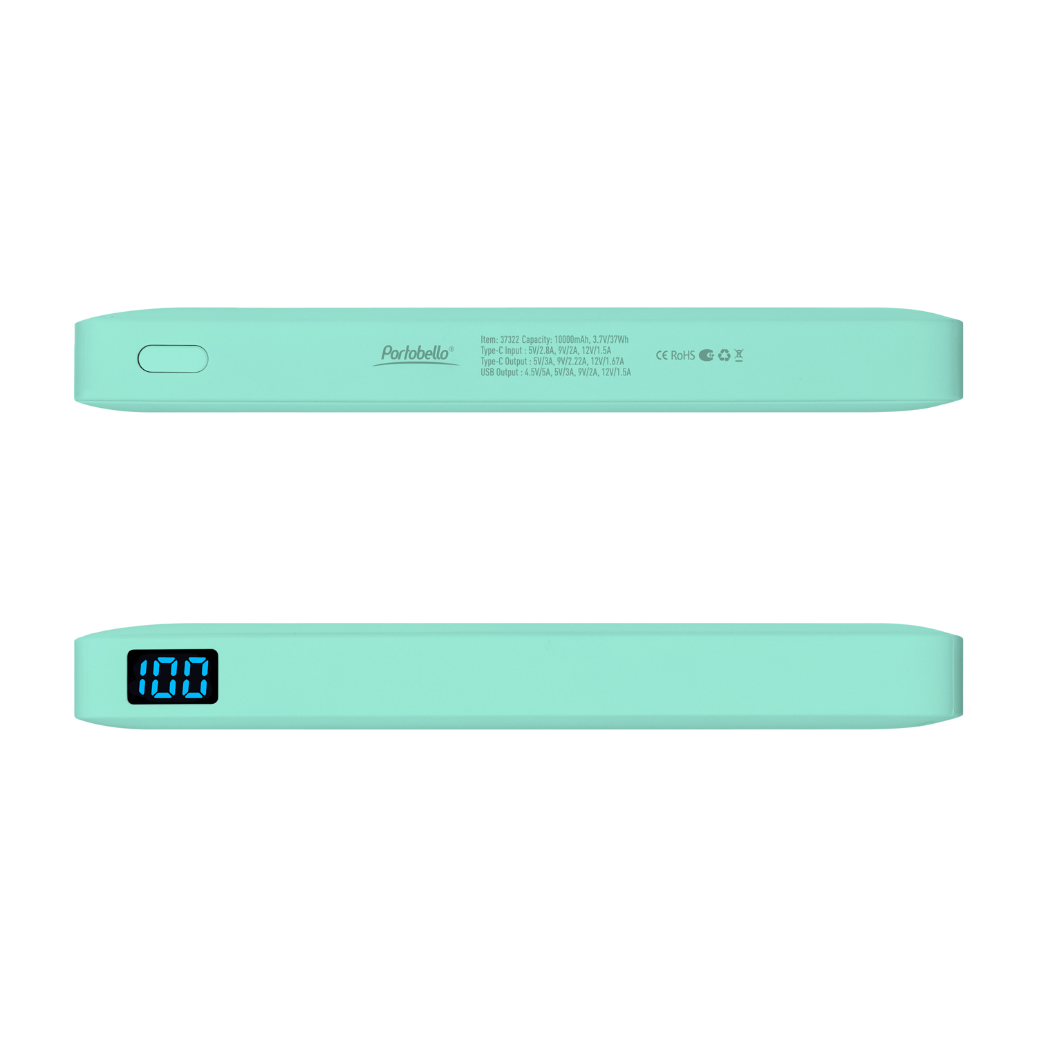 Внешний аккумулятор с подсветкой Анкор Плюс PD (Ancor PD Plus) 10000 mAh, бирюзовый-4