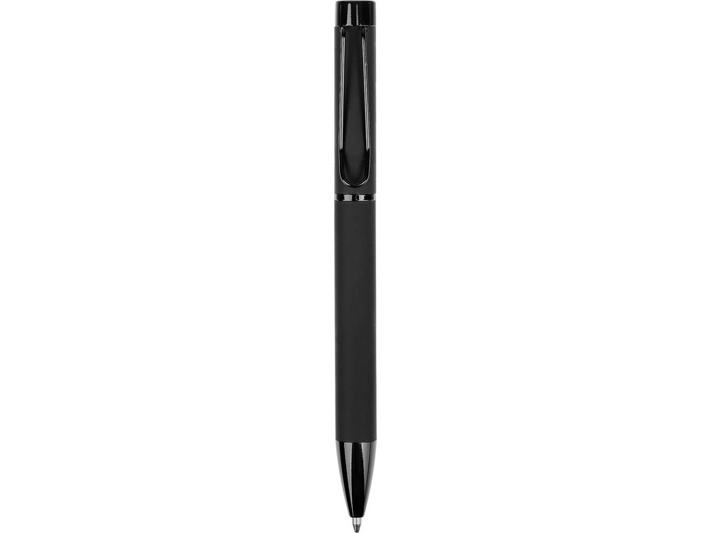 Металлическая шариковая ручка Black Lama, софт-тач, черный-1