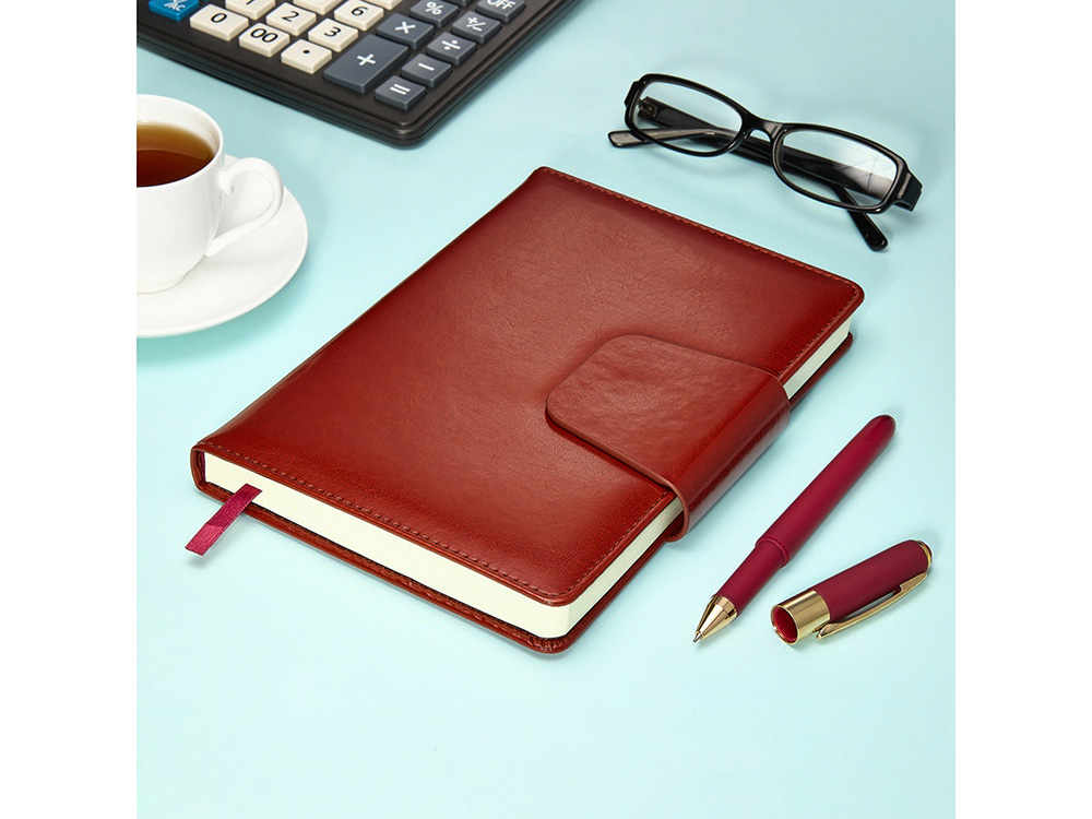 Ежедневник А5 недатированный Prestige, темно-коричневый-5