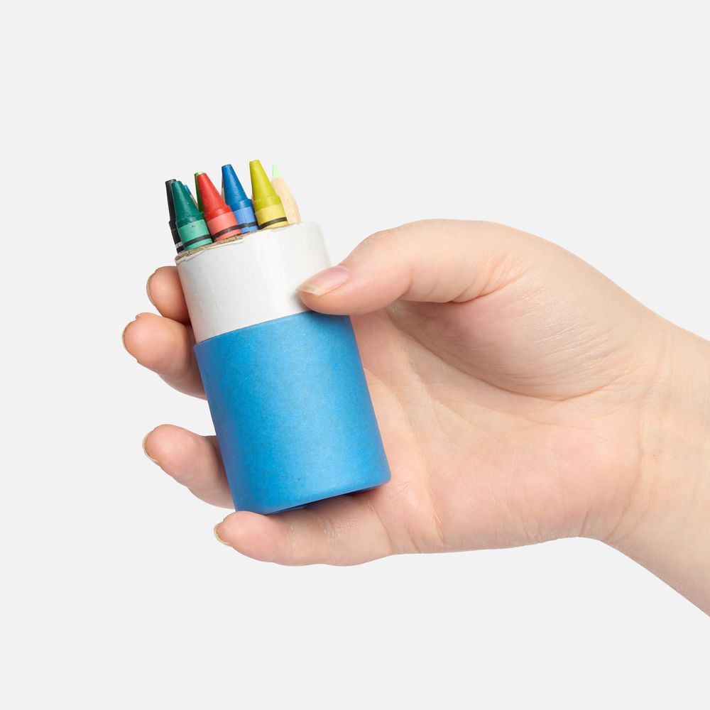 Набор цветных карандашей с мелками Kiddo Tube, голубой с оранжевым-2