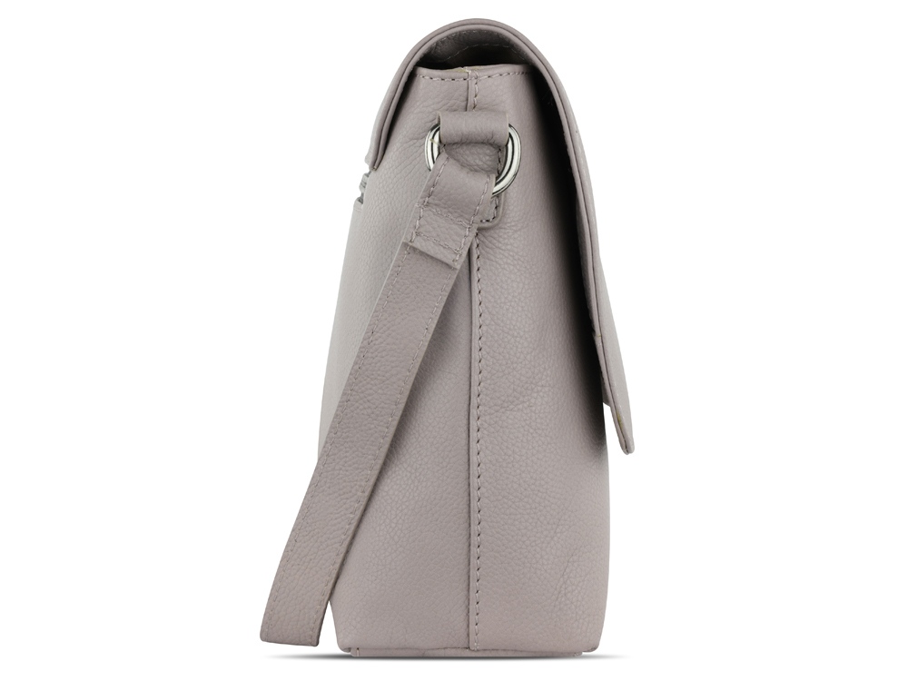 Сумка наплечная женская BUGATTI Bella, бежевая, воловья кожа/полиэстер, 25х8х20 см-3