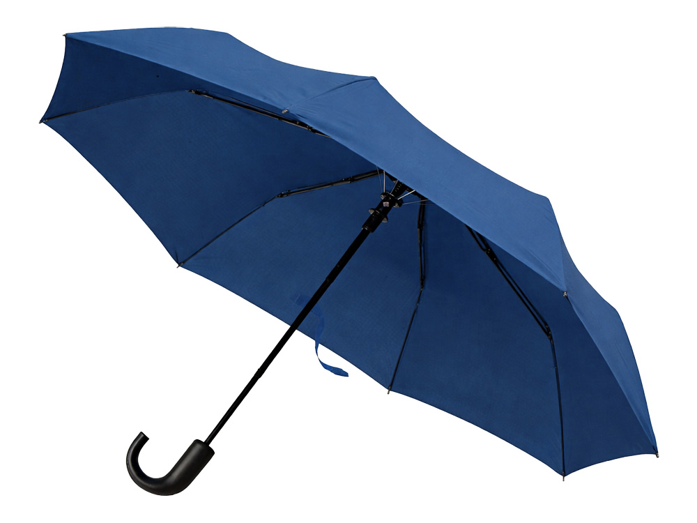 Складной зонт полуавтоматический, синий-0