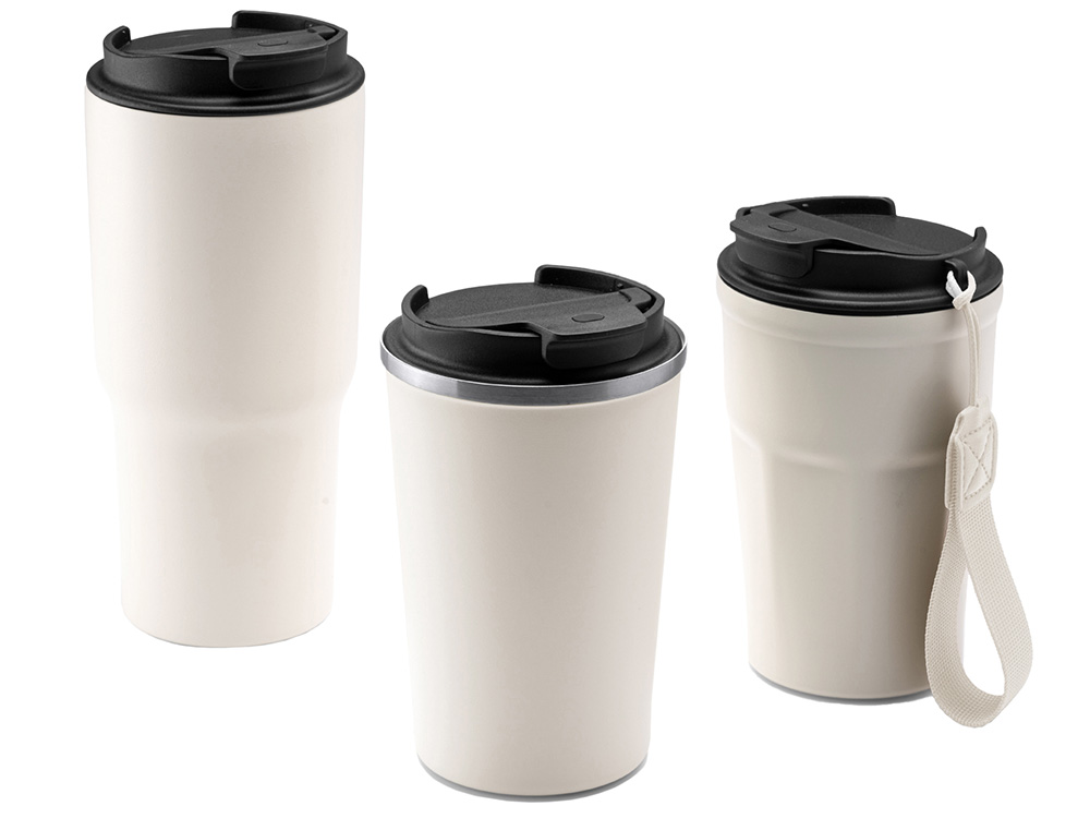 Термокружка KEURY из нержавеющей стали с двойными стенками и ручкой с керамической слоем, белый-3