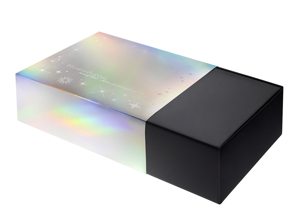 Подарочная коробка с голографическим шубером Aurora, XL, вн. размер 300х235х105 мм.-1