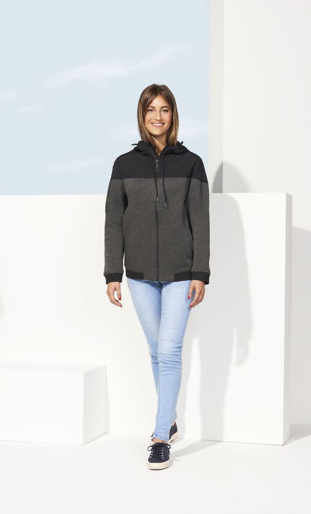 Куртка унисекс Voltage, черный меланж с черным-3