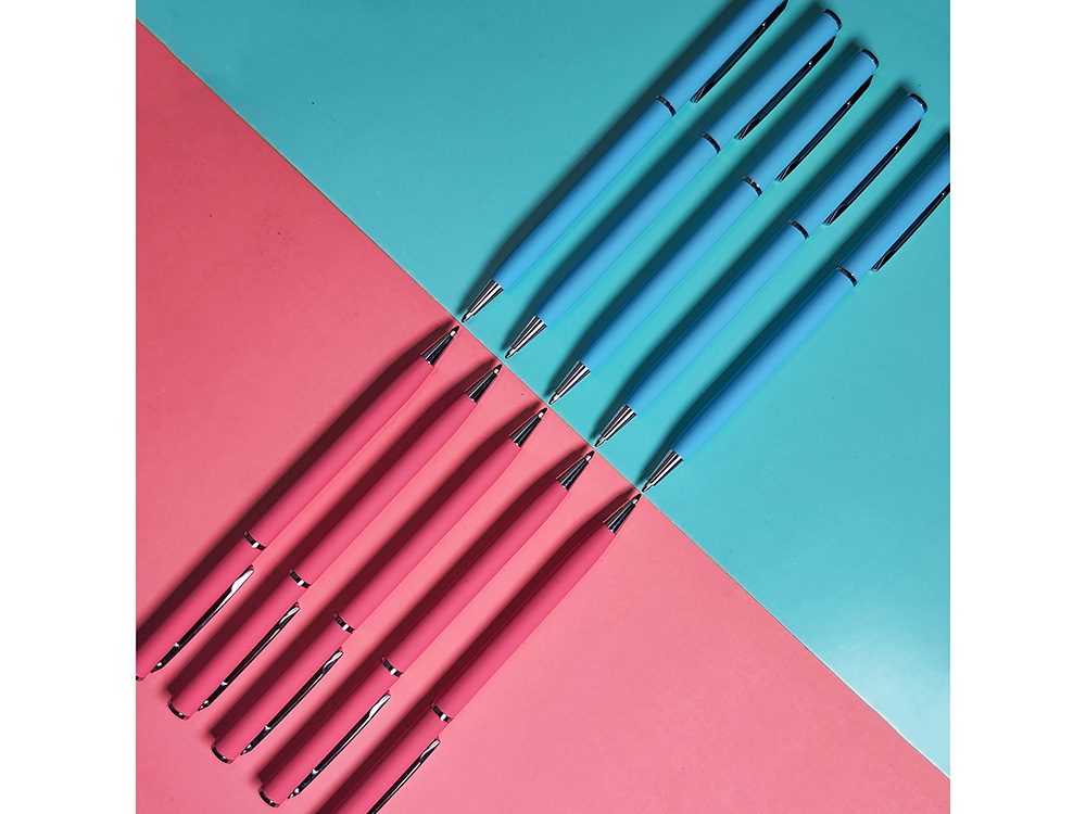 Ручка шариковая автоматическая BrunoVisconti® PALERMO цвет корпуса красный коралловый, soft-touch, 0.7 мм-6