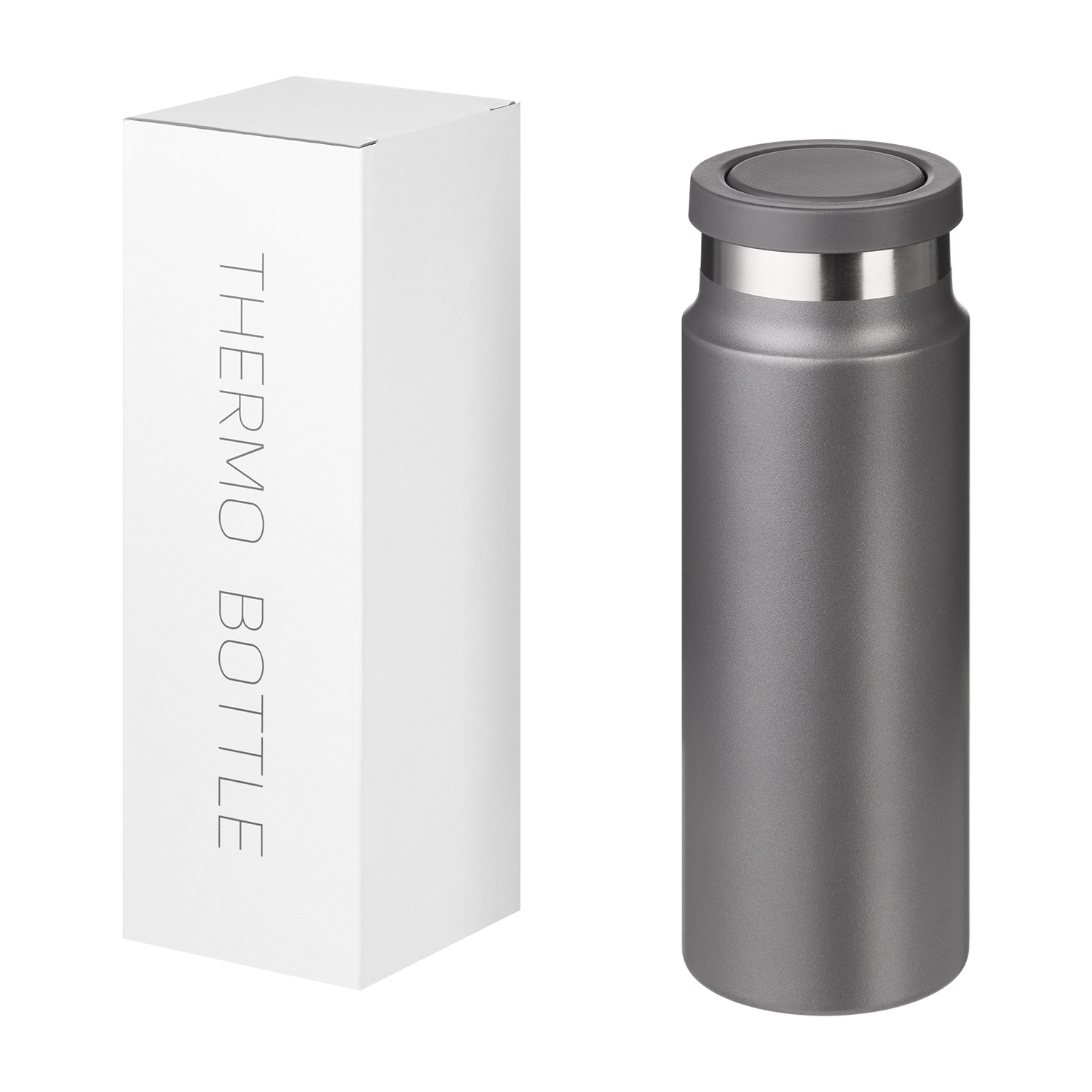 Термобутылка вакуумная герметичная Аллегра (Allegra), серая-8