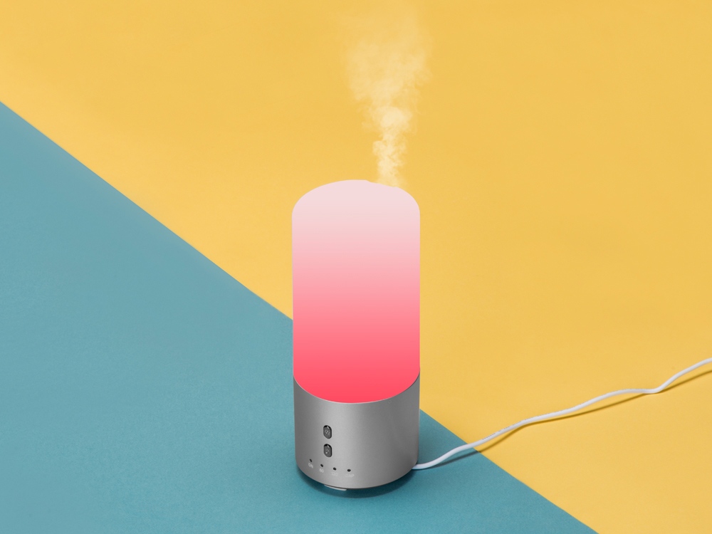 Увлажнитель воздуха с подсветкой Breathe, белый/серебристый-4